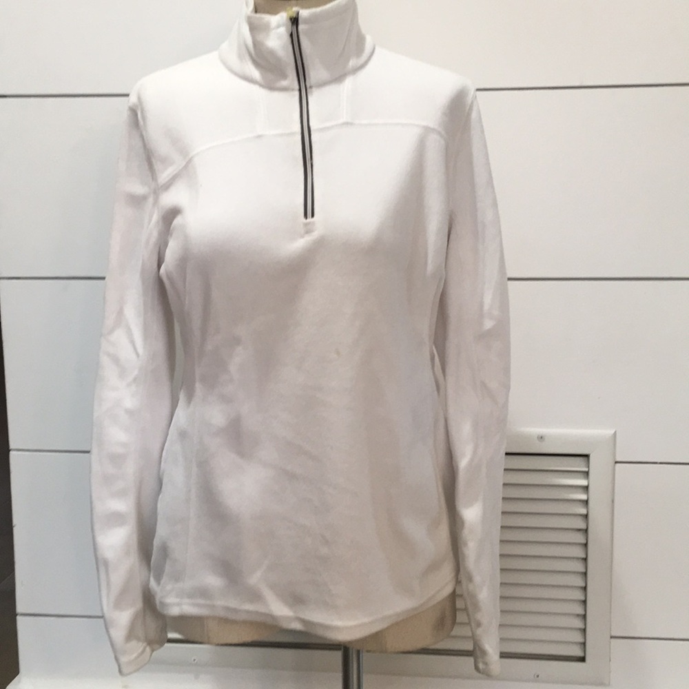 White Snowbunny funnel neck sweater